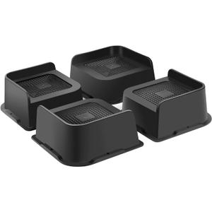 Bed Risers 2 inch Heavy Duty 4 Pack, L Shape Furniture Risers 2 inch Support 5000LBs, Oversized Lifts Risers for Dorm Beds Frame, Sofa, Desk, Couch, Chairs Legs (Black 4-Pack,2 inch)