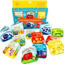 Super Bath Book Set of 12 (Fruits, Ocean Friends, ABC, Numbers Books; Color Recognition Bath Books Including Yellow, Green, Red and Blue Color Topics, ABC Animal Bath Books.