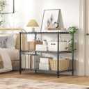 3-Tier Storage Shelves 795LBS Metal Shelving Unit, Adjustable Wire Rack Small Shelf Organizer with Shelf Liners for Kitchen Pantry Office Closet Garage 24" W x 14" D x 30.5" H Black
