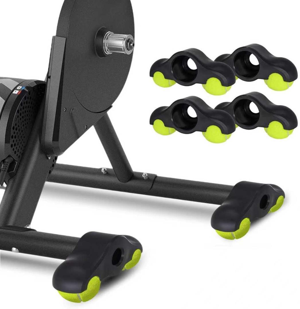 4 Pack Bike Trainer Rocker Feet, Indoor Bike Trainer Stand Rocker Feet Adapters, Indoor Cycling Snap Rocker Feet Adapters with 8 Pack Tennis Balls for Wahoo Kickr Core 1,Indoor Cycling Accessories