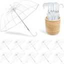 16 Pack Clear Umbrella Wedding Bubble Dome, Transparent Bridal Umbrellas for Weddings, 52 Inch Large Clear Umbrellas for Rain with Auto Open Windproof Stick Canopy for Outdoor Events