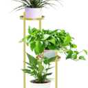 Metal Plant Stands Outdoor, 3 Tier Corner Plant Stands for Indoor Plants Tall, Golden Flower Pot Display Stand Plant Shelf for Patio Clearance Garden Balcony Living Room Gardening