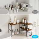 Tier Corner Shelves for Kitchen, Spice Rack, Coffee Area, Over Sink, Bathroom, Dresser Table, Corner Counter Shelf Stand, Rustic Brown