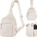 K&F Concept Camera Sling Bag Small Camera Crossbody Shoulder Backpack DSLR/SLR/Mirrorless Camera Compact Case Photography Bags (5L, Beige)