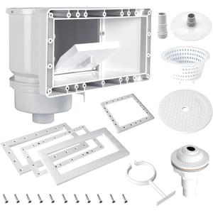 TonGass Complete-Set SP1091WM Thru-Wall Skimmer Kit Compatible with Hayward Above-Ground Pool Skimmers, Wide Mouth Through Wall Skimmer Set for SP1091WM Dyna-Skim Above-Ground Pool Skimmers