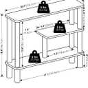 Furinno Turn-N-Tube Bathroom Storage Shelf, 3-Tier Toolless Narrow Storage Rack, 5.7" Wide Space Saving Shelf, for Bathroom, Living Room, Entryway, Amber Pine, 5.71" x 20.87" x 18.35"