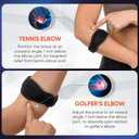 PhysFlex 2-Pack Elbow Brace for Men & Women, Adjustable Tennis & Golfer's Elbow Support Strap for Tendonitis Pain Relief - Compression Pad for Arm, Forearm, Tendon Pain Relief