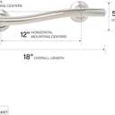 Seachrome 18 inch Bathroom Wave Grab Bar Polished Finish