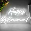 Happy Retirement Neon Signs for Wall Decor,Dimmable Neon Lights for Bedroom Wall Decor USB Powered Led Signs for Bedroom Wall Birthday Party Gifts Retirement Party Decor