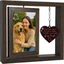 Pet Memorial Gift for Dogs and Cats  Rotating Wooden Picture Frame for 4x6 Photos  Loss of Dog Sympathy Gift, Pet Loss Remembrance Bereavement Keepsake (you left a whole piece of my heart)