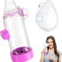 Soft Silicone Inhaler Spacers for Adults and Kids - Fun and Colorful Nessi OTC Spacer (Adult-Purple)