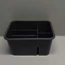 4 Compartment Plastic Utility Tote Caddy, Cleaning Caddy Basket with Handle, Grey