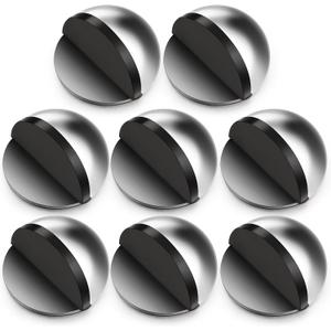 MorningRo 8 Pcs Self Adhesive Door Stoppers, Stainless Steel Floor Door Stop Wall Protector, Half Dome Floor Gate Stopper for Living Room, Bedroom, Bathroom, Office (Bright Light)