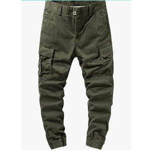 Ebossy Men's Multi Pockets Cargo Pants Button Fly Military Combat Ripstop Jogger Trouser, 30