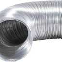 Eastman 8 Foot ArmorFlex Dryer Vent, Flexible Aluminum Duct with Clamps, Semi-Rigid, 69028