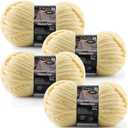 4-Pack Chunky Yarn for Crocheting Blankets & Big Projects - 14oz/152.8yd Total, Ultra Soft & Bulky Chenille Yarn, Perfect for Blankets, Amigurumi, Soft Yellow