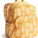 Vera Bradley Women's Bancroft Backpack - Premium Cotton, Iconic Paisley Sunflower, One Size
