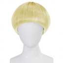 Short 613 Blonde Bob Wig with Bangs Mushroom Wigs for Men Women 60s 70s Bowl Cut Wigs Men Blond Bob for Cosplay Funny Wig for Party Outfit Anime for Halloween Costume+Hair Cap