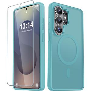 YENAPOON for Samsung Galaxy S26 Ultra Case, Matte Magnetic Phone Cover [with 1 Screen Protector] [Support for MagSafe] [Shockproof Military Grade Protection] Translucent Frosted Back, Light Blue