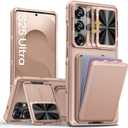 SSLOTSCASE for Samsung Galaxy S25 Ultra Case with Wallet & Sliding Lens Cover & Kickstand & Credit Card Holder, Military-Grade Protection Rugged Phone Case Cover for Galaxy S25 Ultra 6.9'', Gold
