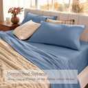 Bare Home Organic Cotton Flannel Sheet Set - Queen Size - 100% Cotton - Double Brushed for Extra Softness & Comfort - Warm, Cozy, and Durable - Breathable - Bed Sheets (Queen, Coronet Blue)