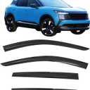 Fit 2025-2026 Nissan Kicks Tape on Mug Style Acrylic Window Visor 4PCS | IKON MOTORSPORTS, Somke Rain Guards, Side Window Wind Deflectors, Impact Resistant, Waterproof, Self-Adhesive, Anti Fog