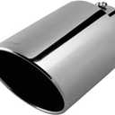Upower 4" to 10" Exhaust Tip Mirror Polished 4 Inch Inlet 10 Inch Outlet Exhaust Tailpipe 18" Length Bolt-On 45 Degree Angle Cut Tail Pipe