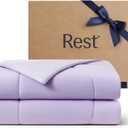 REST Evercool Cooling Comforter, Full/Queen, Blanket for Hot Sleepers, All Season Bedding to Keep Cool for Night Sweats, Breathable Lightweight Blanket, 90"x90" Inches, Lavender Breeze