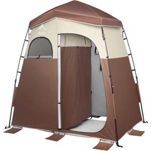Oileus Pop Up Privacy Tent - Portable Shower Tent, Beach Changing Room, Camp Toilet, Instant Privacy Shelter - Camping, Beach, Hiking, Fishing (Double-Coffee)