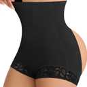 MERYOSZ Butt Lifting Shapewear Panties Tummy Control Underwear for Women High Waisted Faja Body Shaper Shorts (Large, Black)