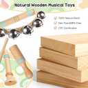 Toddler Musical Instruments-Musical Toys Montessori Wooden Toys for Toddlers 1-3 , Baby Musical Instruments with Modern Boho Xylophone Toddler Toys Birthday Gifts for Kids Preschool Educational 3+