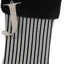 JKSVE 20 Inch Black Vertical Stripe Christmas Stocking, Personalized Gold Wooden Initial Monogram Christmas Stocking, Christmas＆Halloween Holiday Party Decor (J）