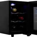 Koolatron Wine Fridge - Wine Cooler, 6 Bottle Wine Cabinet for Champagne, Red & White Wine, Freestanding Cellar For Bar, Home, Small Kitchen, Double Paned Glass Door