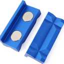 BARTOO 4" Vise Jaws Pads, Strongly Magnetic Vice Soft Jaws,Vise Jaws Covers Protectors for Any Metal Bench Vice, Blue