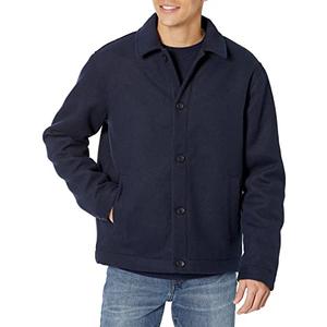 Amazon Essentials Men's Wool Blend Bomber Jacket, Navy, X-Large