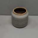 Creative Co-Op Round Terra-Cotta Hobnail Planter Vase with Heavily Distressed Finish (7.25" Round x 6.25" H, Grey/Blue)