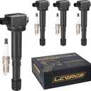 Set of 4 Ignition Coil Pack and Spark Plugs for 2.4 L4 Honda Accord CRV Crosstour Civic SI Acura ILX 2008 2009 2010 2011 2012 2013 2014 Replaces UF602
