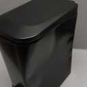 TIPGO Slim Bathroom Trash Can with Lid Soft Close, Step Pedal, 6 Liter / 1.6 Gallon Stainless Steel Trash Bin, Small Garbage Cans for Bedroom, Office, Kitchen (Matte Black)