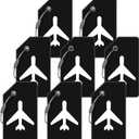 Luggage Tag 8 Pcak - Travel Essentials Accessories for Suitcases Quickly Identify, Travel Tags for Luggage, Backpacks, Bags, Baggage, Cruise Suitcases - Flexible & Bright Silicone (Black