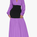 Ekaliy Women's Puff Long Sleeve Shirt Dress Elegant Button Down Loose Swing Party Maxi Dress, XXL