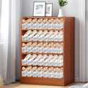 Shoe Slots Organizer,36 Pack Transparent Shoe Stacker Adjustable Shoe Slot Organizer Space Saver Shoe Rack Holder Shoe Storage Organizers for Closet,Transparent