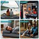 Self Inflating Sleeping Pad with Electric Pump, 4" Ultra-Thick Memory Foam Camping Pad with Pillow, 9.5 R-Value Insulated Camping Mattress, Grey