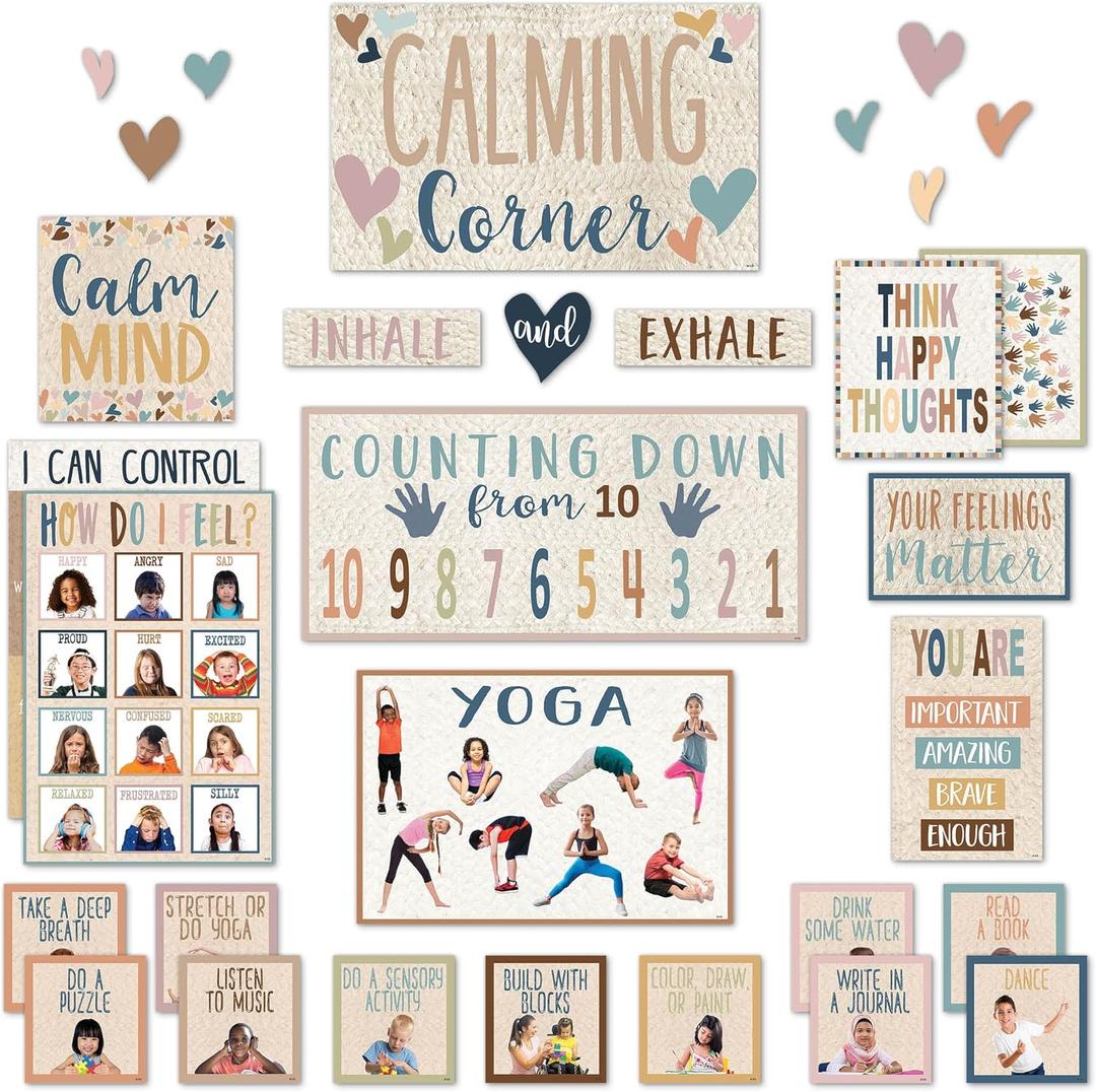 Teacher Created Resources Everyone is Welcome Calming Corner Bulletin Board Set, 31/Set (TCR7118) (24" x 18")