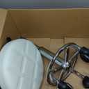 KKTONER Round Rolling Stool Chair PU Leather Height Adjustable Swivel Drafting Work SPA Shop Medical Salon Stools with Wheels Office Chair Small (White)