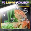 T5 HO UVB Lighting Combo Kit, Reptile Light Fixture with Fluorescent Light Bulbs, Tropical Light for Reptiles and Amphibians, Basking Light for Bearded Dragon, High Output Natural Light (39W 10.0 UVB)