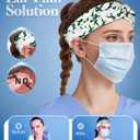 Plifal 4pcs Nurse Headbands for Women with Buttons Non Slip - Cute Cancer Doctor Nursing Sweat Wicking Head Bands, Elastic Wide Turban Soft Hair Bands Accessories for Medical Healthcare Work