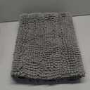 DEXI Bathroom Rugs 24x36, Super Soft Thick Chenille Absorbent Bath Mat, Non Slip Machine Washable Fluffy Shag Bathmat for Tub, Shower Floor, Light Grey