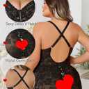 Mixxmix Plus Size Lingerie for Women Open Back Sexy Lingerie Dress Floral Lace Babydoll Chemise Lace Nightgown 4XL