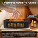 Volcano Humidifier Flame Fire Diffuser: 260ml Super Quiet Essential Oil Diffuser with 7 Colors Flame Light Spray Scent Humidifier with Waterless Auto Shut-Off Protection for Yoga Gym (Black)