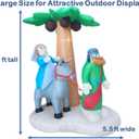 HappyThings! Christmas or Messianic Inflatables Outdoor Decorations for The Yard Blow Up Nativity Sets Journey to Bethlehem w/LED Lights and Blower for The Holidays 7x5.5x4 ft